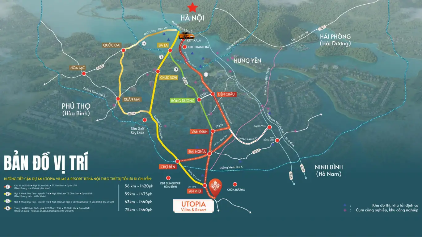 Dự án Utopia Hòa Bình – Biệt thự nghỉ dưỡng chuẩn resort giữa thiên nhiên hồ Đá Bạc